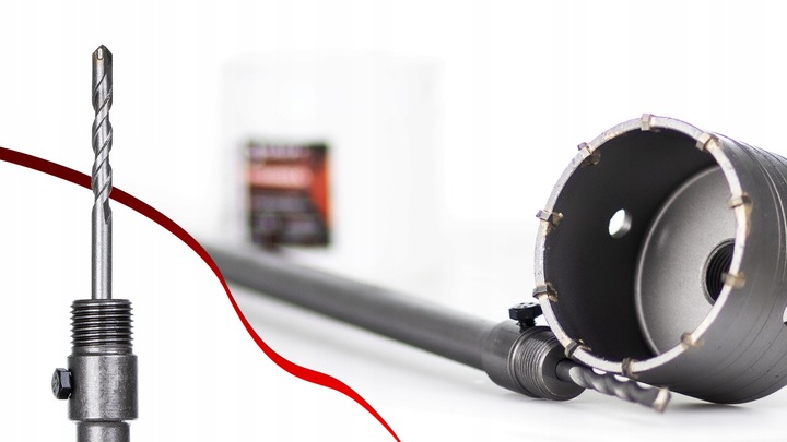 ADAPTER do OTWORNIC PRZEDŁUŻKA 600mm M22x2.0 KORONKI SDS MAX do BETONU