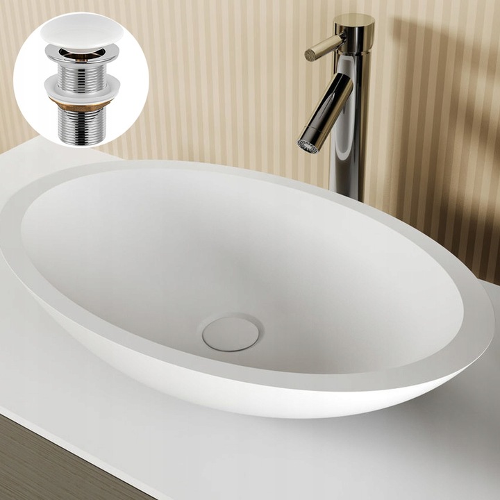 KOREK DO UMYWALKI CERAMICZNY Biały umywalkowy BEZ PRZELEWU