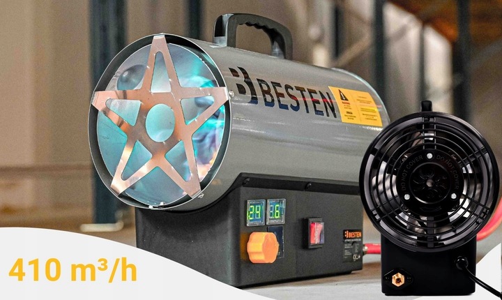 Nagrzewnica Gazowa Automatyczna Na Butlę Dmuchawa Termostat 25KW + Reduktor