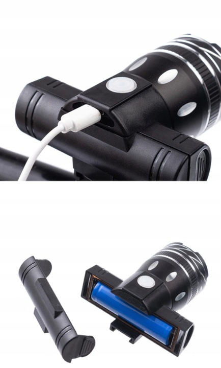 ZESTAW LAMPKA LATARKA LED USB ROWEROWA TYŁ PRZÓD