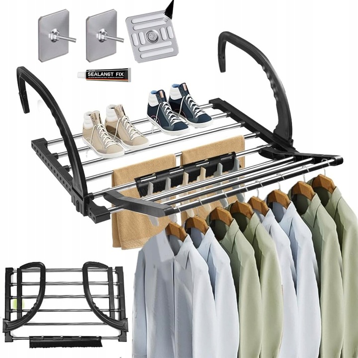 MAŁA SUSZARKA NA PRANIE STOJĄCA BALKONOWA SUSZARKA NA UBRANIA BUTÓW DO