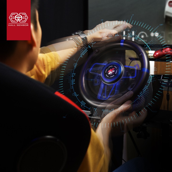 F111 FLASHFIRE Kierownica 900° PC/PS5/Switch z wibracjami 3 pedały 6 biegów