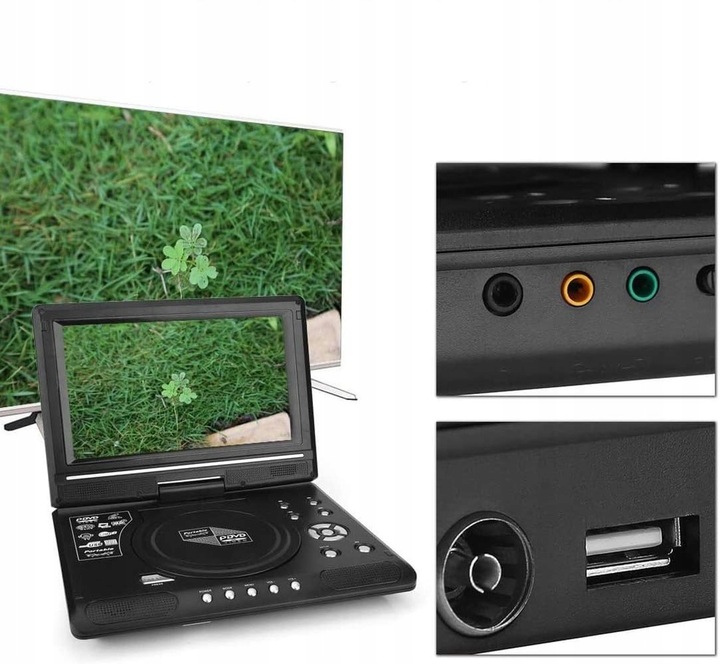 PRZENOŚNY ODTWARZACZ DVD TELEWIZOR 7,8" DOMOWY SAMOCHODOWY ODTWARZACZ DVD
