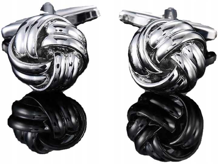 Spinki do mankietów wzór SREBRNY SUPEŁ WĘZEŁ