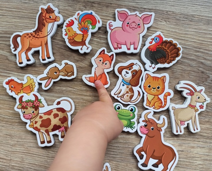 MAGNESY NA LODÓWKĘ DLA DZIECI ZESTAW EDUKACYJNY ZWIERZĘTA PREZENT 30