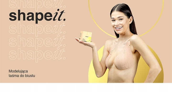 SHAPEIT. TAŚMA DO BIUSTU PODNOSZENIA BIUSTU TAPING PIERSI +INSTRUKCJA VIDEO