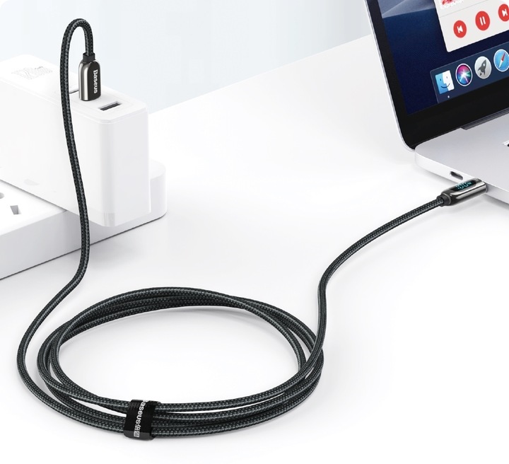 BASEUS MOCNY KABEL USB-C SZYBKIE ŁADOWANIE PRZEWÓD TYP-C PD 100W QC 5A 1M