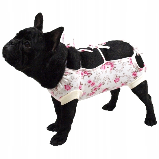 Opatrunek, koszulka pooperacyjna w kwiatki S