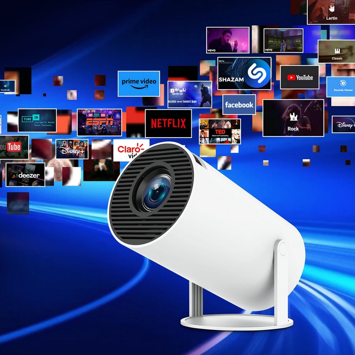 Projektor Rzutnik Android TV WiFi FULL HD Przenośny SMART Głośnik