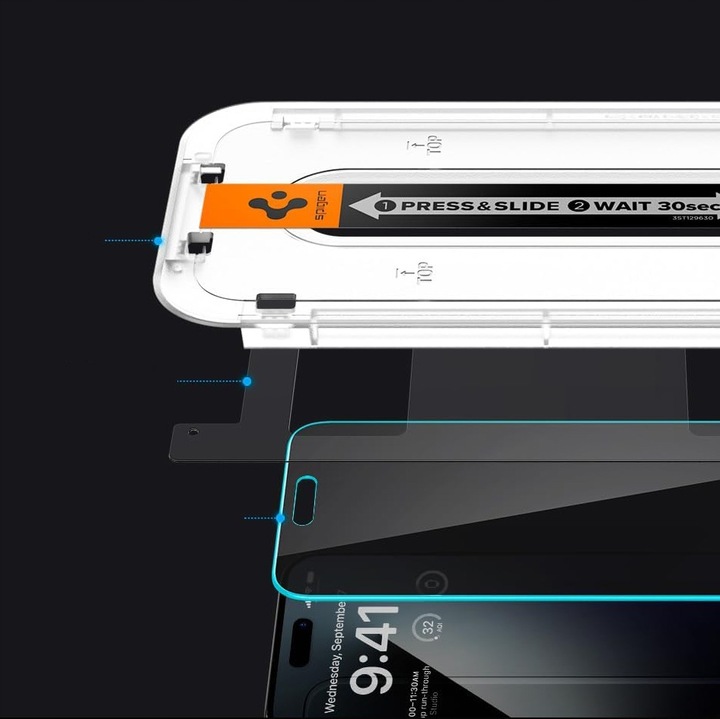 Szkło hartowane do iPhone 15 Pro Max, Spigen Glas.tR Privacy, prywatyzujące