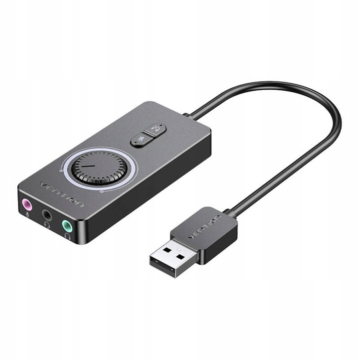Vention Zewnętrzna Karta Dźwiękowa Adapter Pilot USB-A 2.0 3x Jack 3.5mm