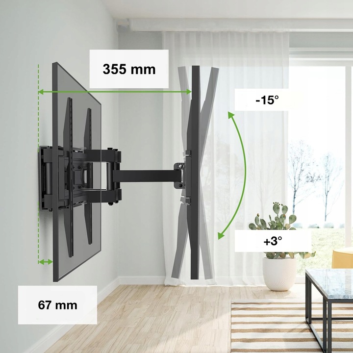 Certyfikowany Solidny Obrotowy Uchwyt do Telewizora Wieszak TV 32"-80"