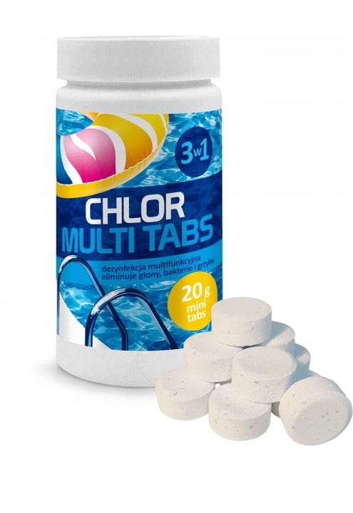 CHLOR MULTI tabletki 20g NIEBIESKIE do basenu 1kg