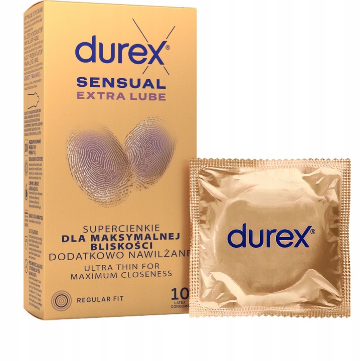 Prezerwatywy DUREX SENSUAL EXTRA LUBE z dodatkowym lubrykantem 10 szt.