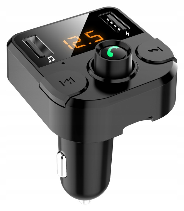 Transmiter Bluetooth FM Ładowarka 2xUSB LCD MP3