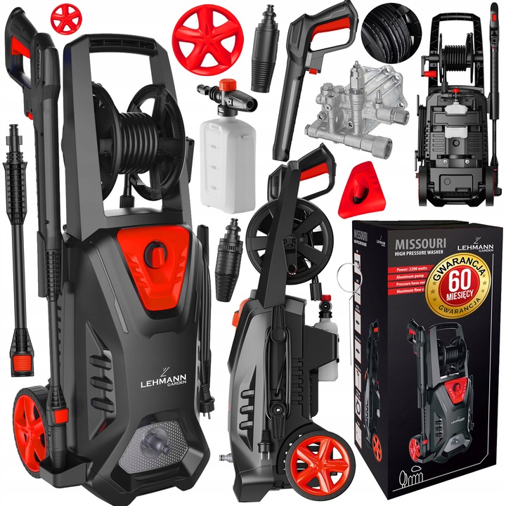 MYJKA CIŚNIENIOWA LEHMANN ZE ZWIJACZEM MOC 290 Bar BOGATY ZESTAW