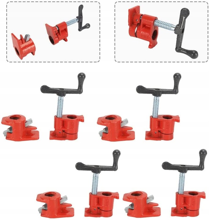 ŚCISK STOLARSKI RUROWY BEZKOŃCOWY 3/4" ZACISK 4SZT