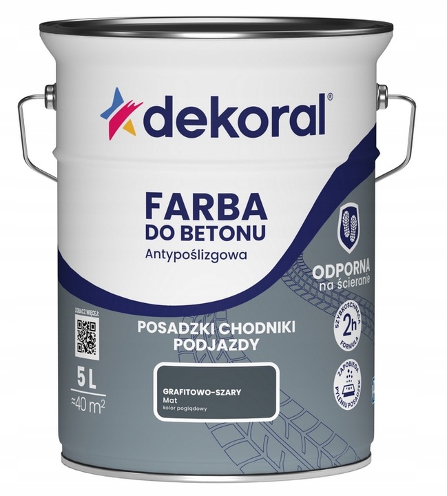 DEKORAL do Betonu AKRYLIT B 5l Grafitowo-Szary