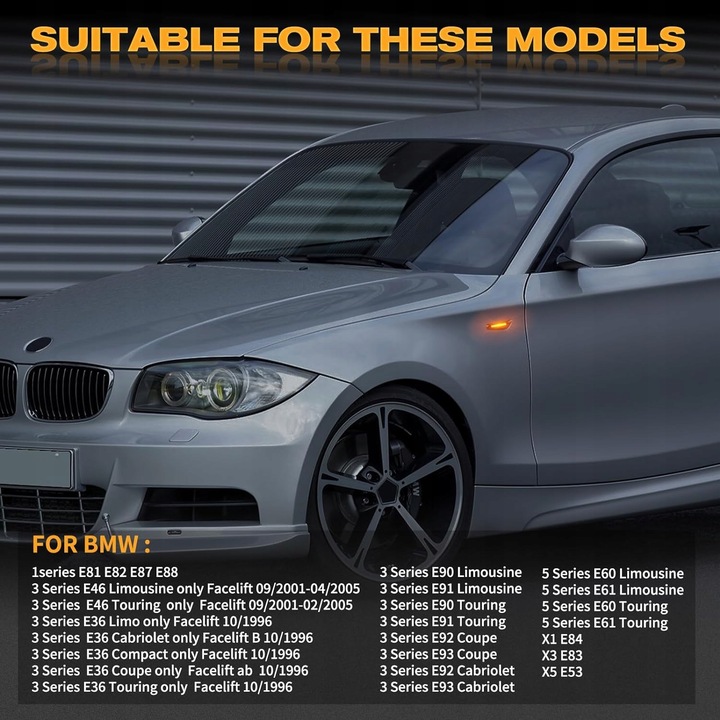 Erken Kierunkowskazy LED dymione migacze BMW E46 E90 E92 E60 E83 E87 E82