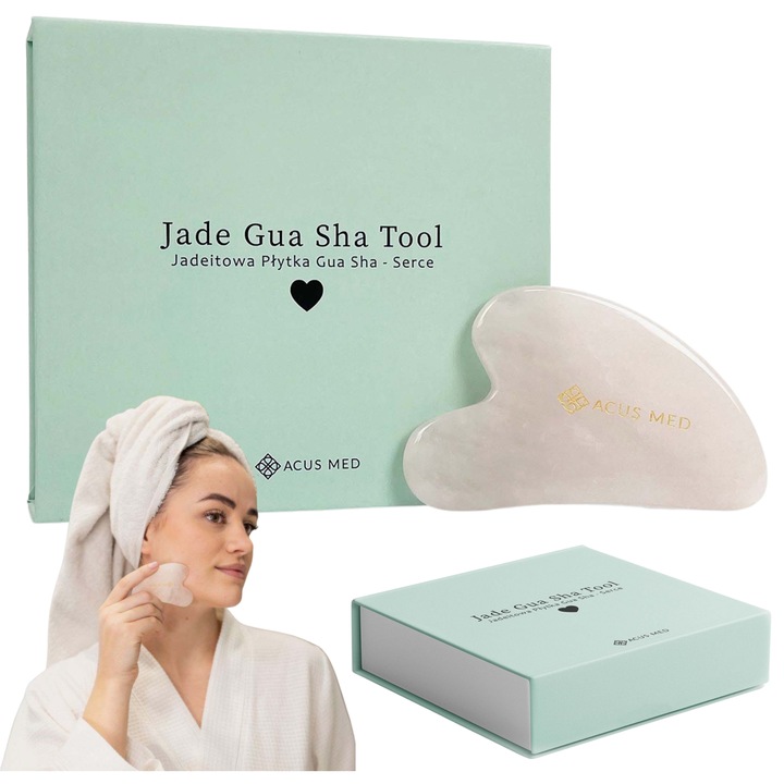 KAMIEŃ GUA SHA DO MASAŻU JADEITOWY SERCE SOLIDNY NATURALNY EKOLOGICZNY