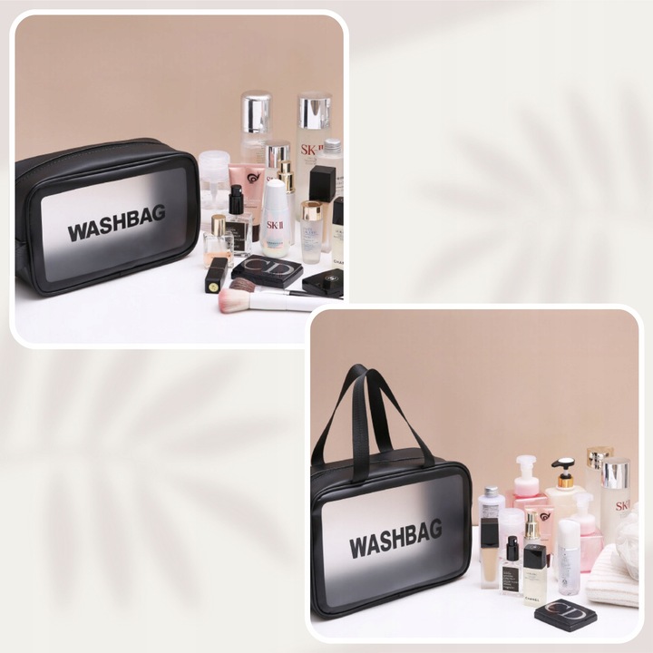 3w1 KOSMETYCZKA PRZEZROCZYSTA TRANSPARENTNA PODRÓŻNA ORGANIZER DO SAMOLOTU