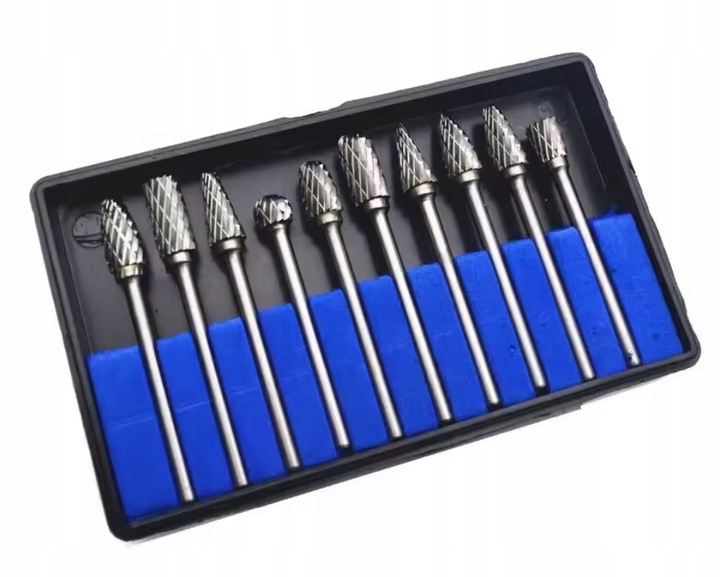 FREZY TRZPIENIOWE DO METALU 10SZT Z WĘGLIK WOLFRAMU Z WĘGLIKA