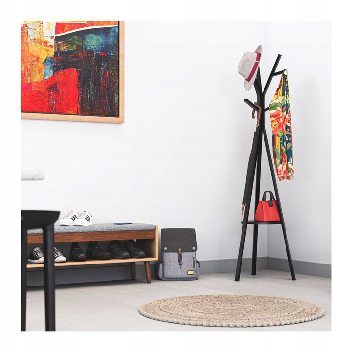 Wieszak stojak na ubrania MARK ADLER stojący stalowy 9 haczyków +