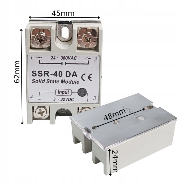 Moduł Przekaźnika SSR-40DA 40A/380V Przekaźnik Elektroniczny