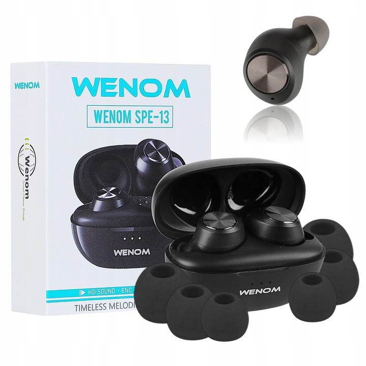 SŁUCHAWKI BEZPRZEWODOWE DOKANAŁOWE SPE-13 BLUETOOTH WODOODPORNE 2 mikrofony