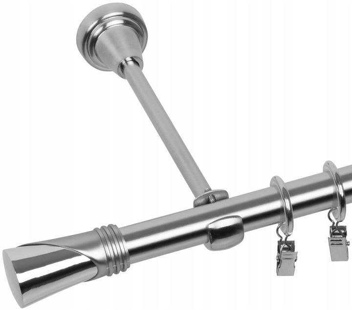 KARNISZ POJEDYNCZY 200 CM 19 MM CICHE KÓŁKA 3 KOLORY WYBÓR ZAKOŃCZEŃ