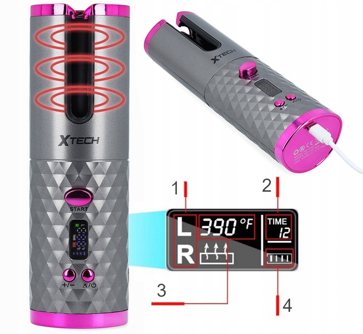 LOKÓWKA DO WŁOSÓW AUTOMATYCZNA CERAMICZNA LCD CURL