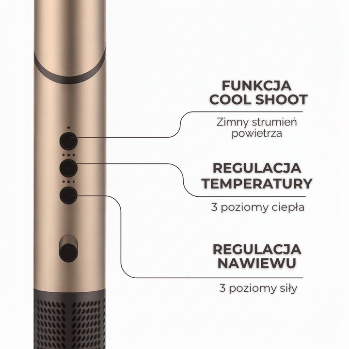 Dekraft Air Styler ICED LATTE suszarko-lokówka z jonizacją, NTC 1500W