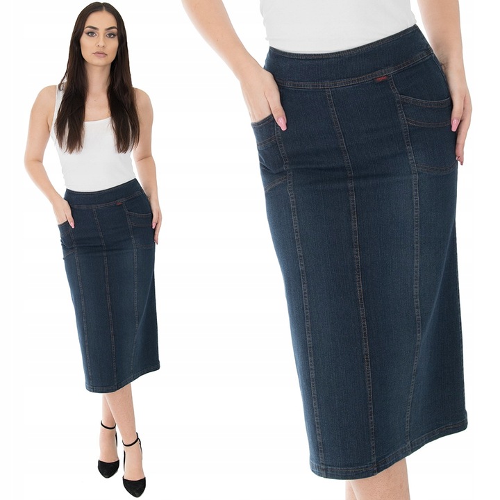 SPÓDNICA JEANS MAXI (38-58) KOLORY r.46