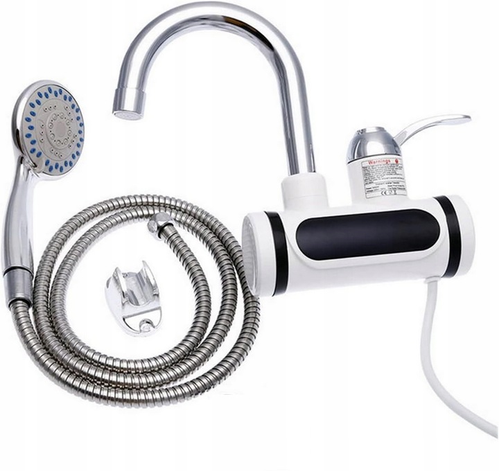 PODGRZEWACZ WODY PRZEPŁYWOWY KRAN ŚCIANA LCD 3000 Z PRYSZNICEM MONTAŻ +