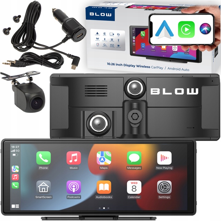 STACJA MULTIMEDIALNA MONITOR RADIO SAMOCHODOWE ANDROID AUTO CARPLAY