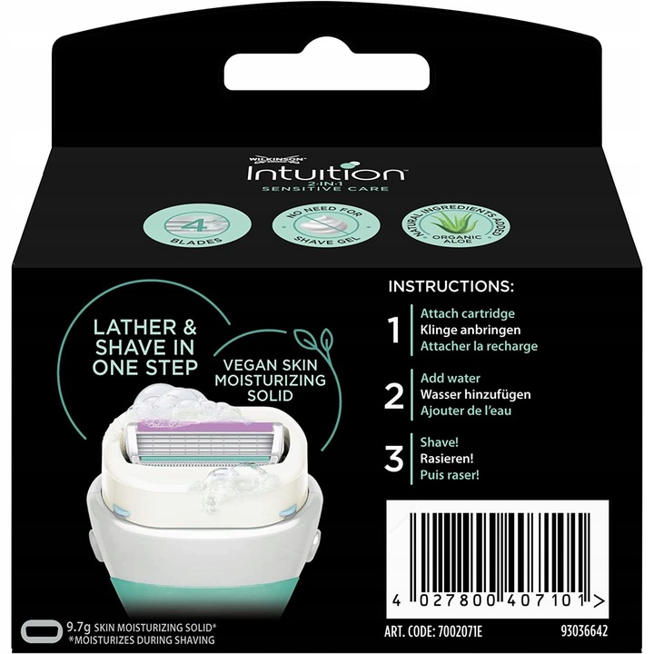 3x Wkłady Nożyki WILKINSON Intuition Sensitive Care