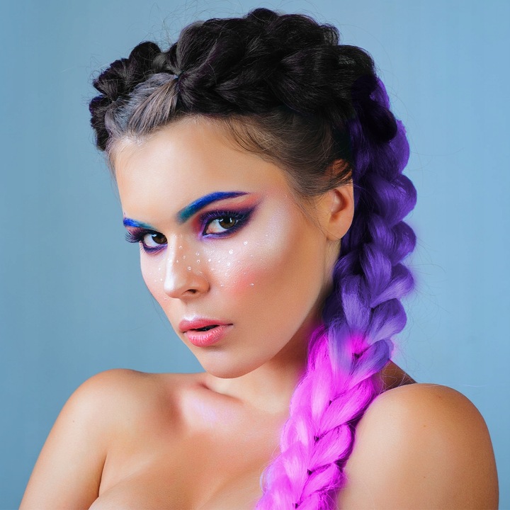 6X WŁOSY SYNTETYCZNE DO WARKOCZYKÓW OMBRE ZESTAW WŁOSÓW DOCZEPY 130CM