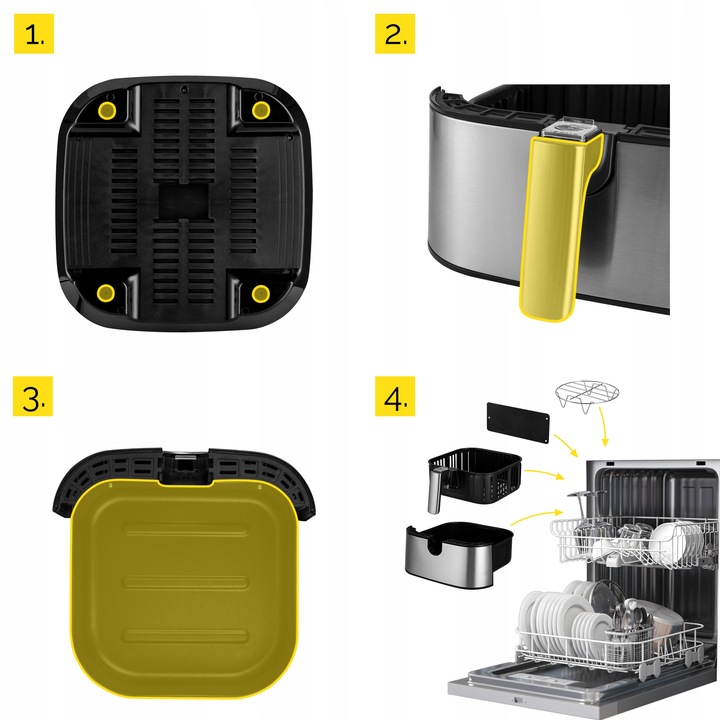 4w1 Frytkownica beztłuszczowa Air Fryer Yoer +WiFi 6L 1700W +Programator