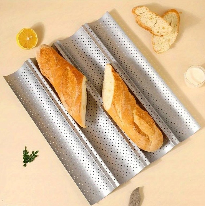 BLACHA FORMA DO PIECZENIA BAGIETEK ZAPIEKANEK METALOWA PERFOROWANA NA