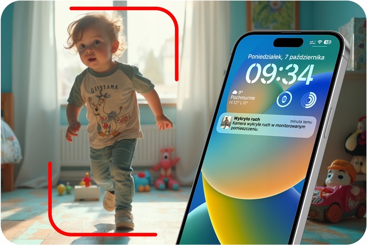 OBROTOWA KAMERA IP WIFI WEWNĘTRZNA NIANIA ELEKTRONICZNA DWA OBIEKTYWY 4MPx