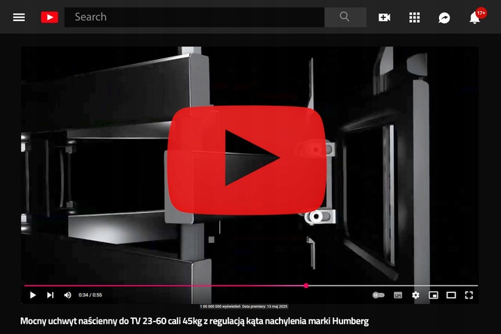 UCHWYT ŚCIENNY DO TELEWIZORA TV 23-60 cali wieszak obrotowy MEGA MOCNY