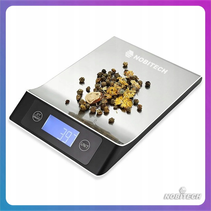 WAGA KUCHENNA ELEKTRONICZNA LCD 7 JEDNOSTEK 10KG/1G STAL NIERDZEWNA