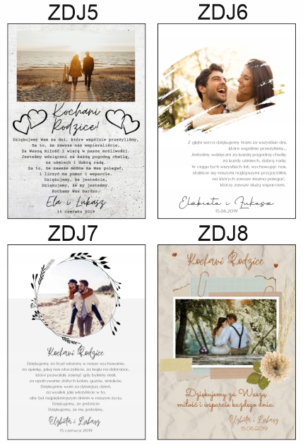 Podziękowania dla rodziców na ślub wesele prezent