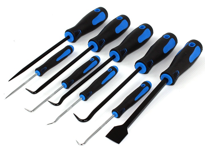 Zestaw grotów-haków i skrobaków 9el.