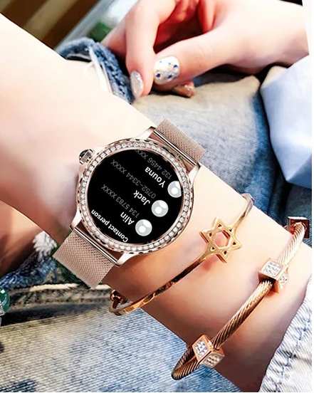 SMARTWATCH ELEGANCKI ZEGAREK DAMSKI POLSKIE MENU 2 paski