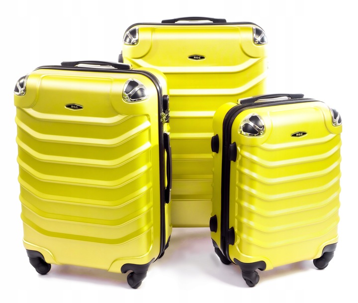 73 ZESTAW WALIZEK PODRÓŻNYCH RGL 3w1 XXL XL L KÓŁKA PODRÓŻNA TORBA ABS