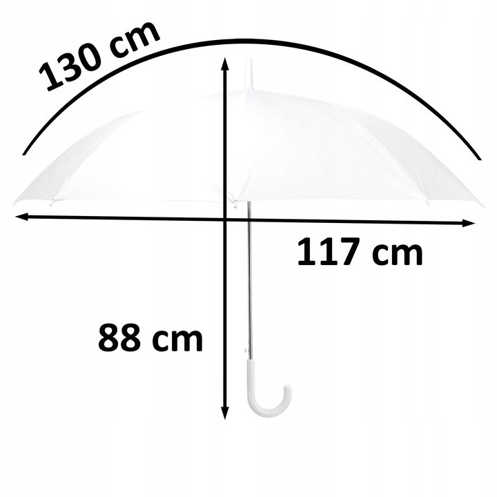 BIAŁY PARASOL biała parasolka ślubna DUŻY XXL