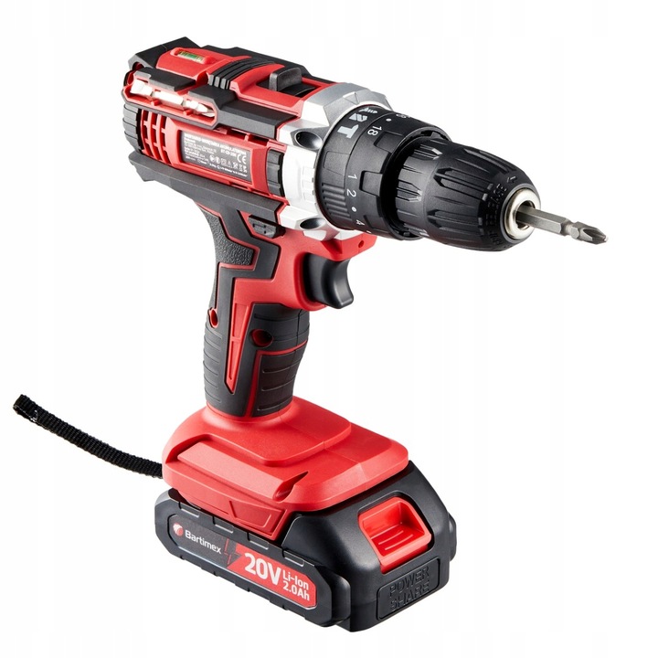 Wiertarko Wkrętarka 20V 2 akumulatory 2,0Ah Bity Wiertła Walizka