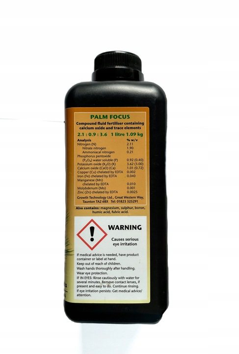 Nawóz do palm PALM FOCUS 1L Growth Technology idealnie zbilansowany