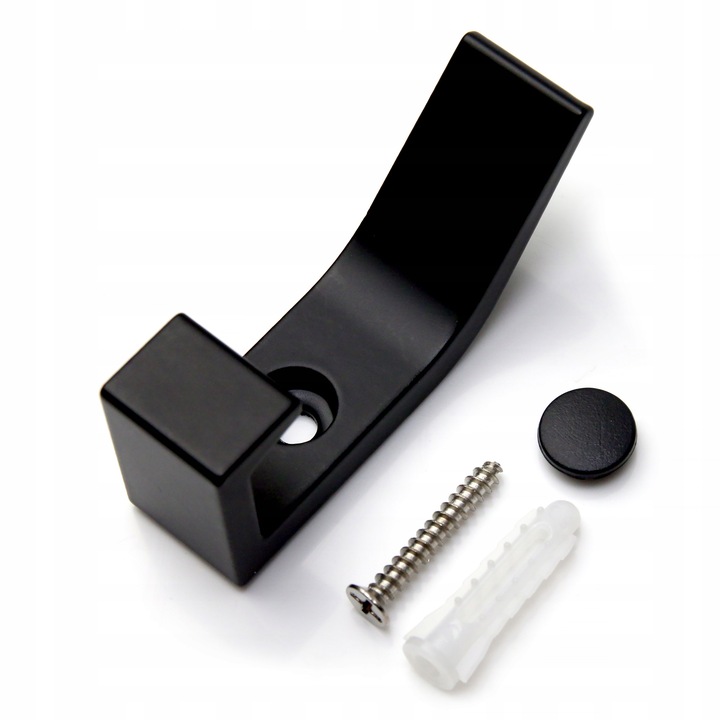 5 szt - Wieszak ścienny haczyk na ubrania metalowy podwójny CZARNY